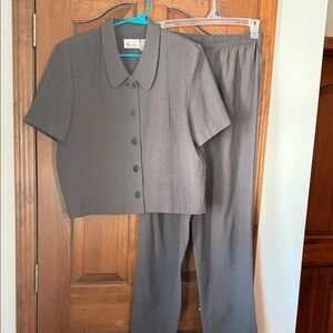 Kathie Lee Collection Women's Taupe Two-Piece Set